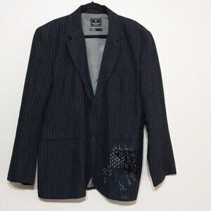 Mark Ecko  men's blazer stripped embroidered linen blend size XXL
